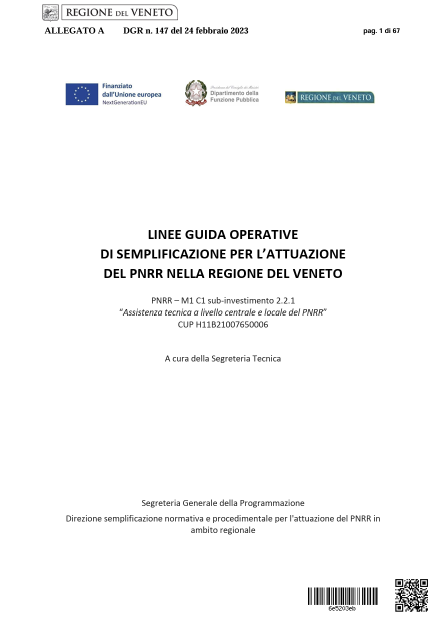 Copertina delle linee guida per la semplificazione